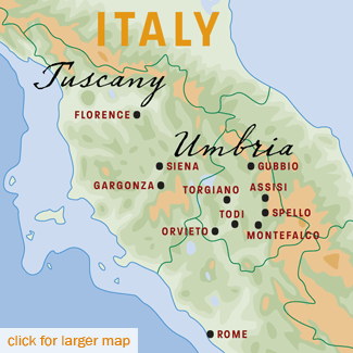 Tuscany & Umbria map